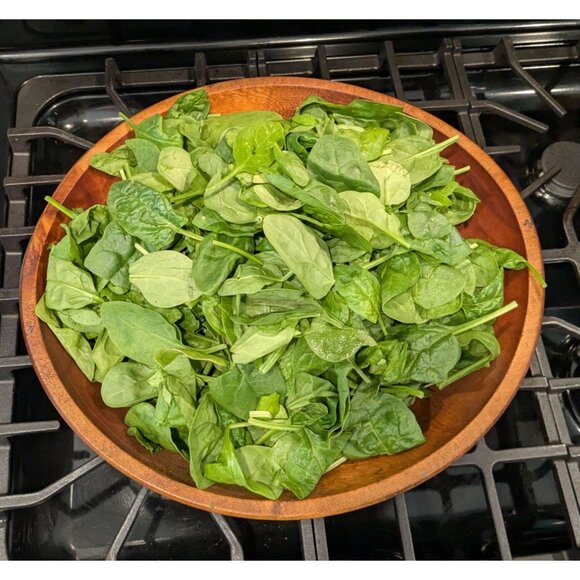 Large Vintage Wooden Salad Bowl patina rustic popcorn salad - Picture 9 of 16